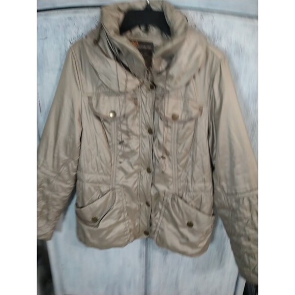EC Easy Comfort Hooded Puffer Coat Size Small Beige/Taupe - Picture 4 of 11